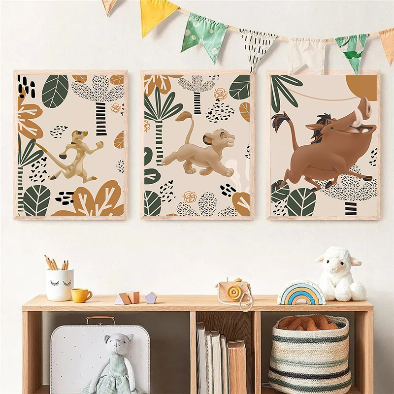 Kid Lion King Boho Posters and - Baby Nursery Animal Pictures 리뷰 및 가격