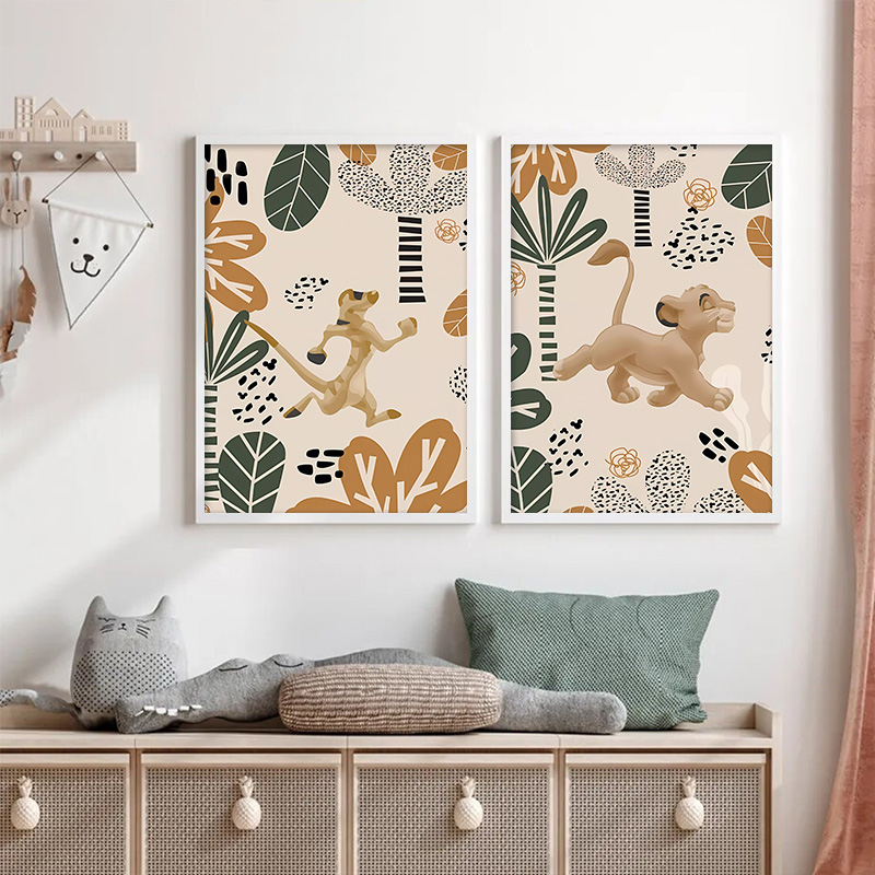 Kid Lion King Boho Posters and - Baby Nursery Animal Pictures 리뷰 및 가격