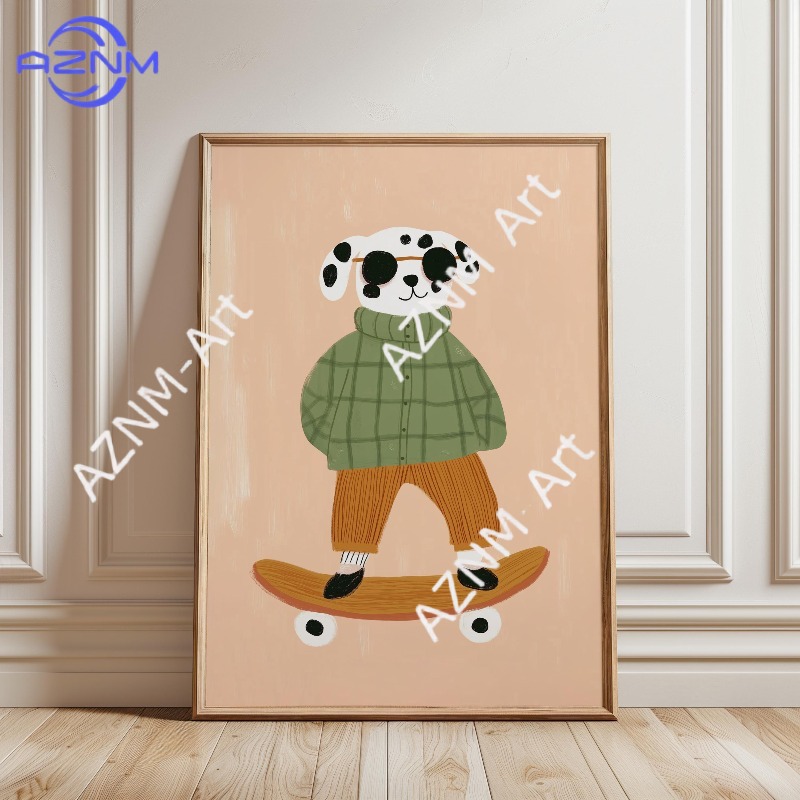 1PC Funny Animal Skateboarding - Baby Nursery Things 리뷰 및 가격