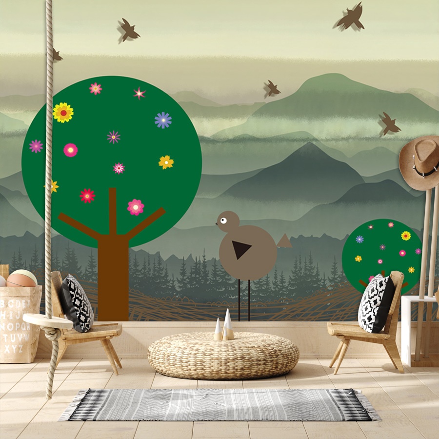 Cartoon Custom Easy to Apply P - Baby Nursery Peel And Stick Wallpaper 리뷰 및 가격