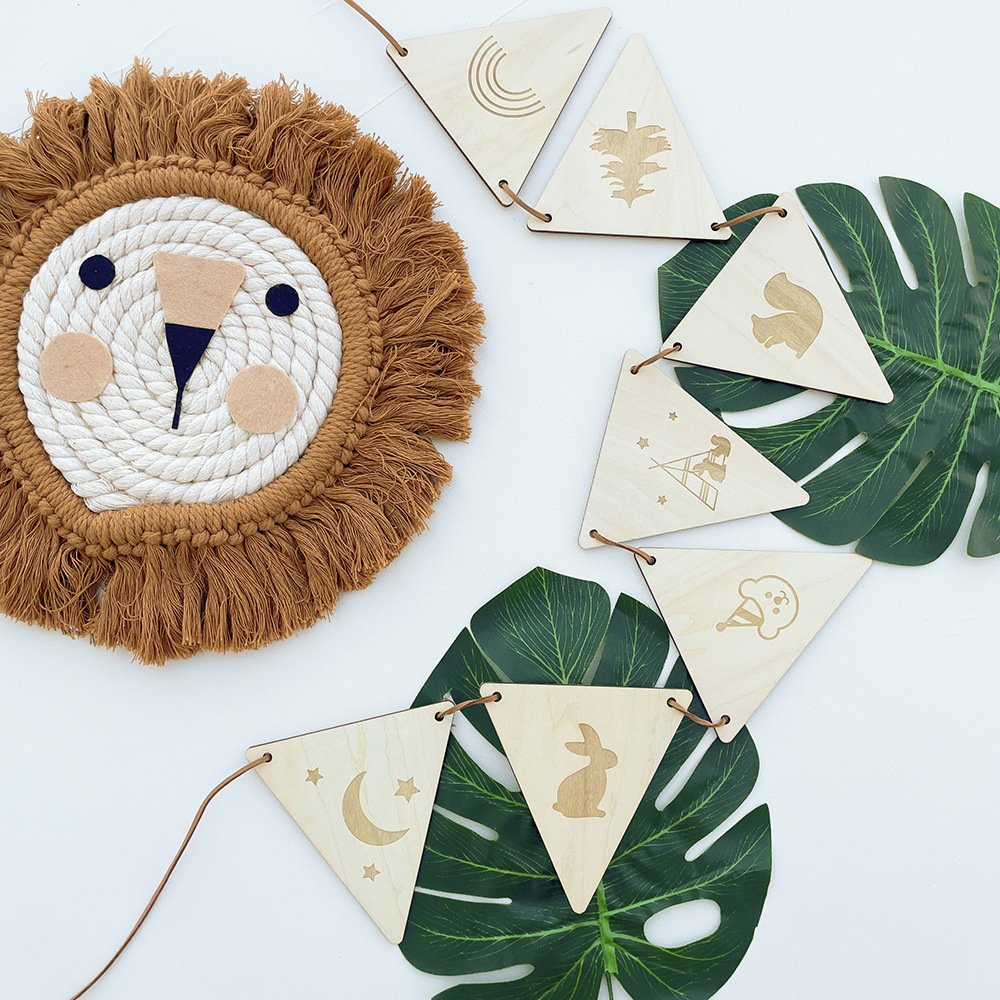 Nordic Wooden Triangle Flag Wa - Baby Nursery Garland 리뷰 및 가격