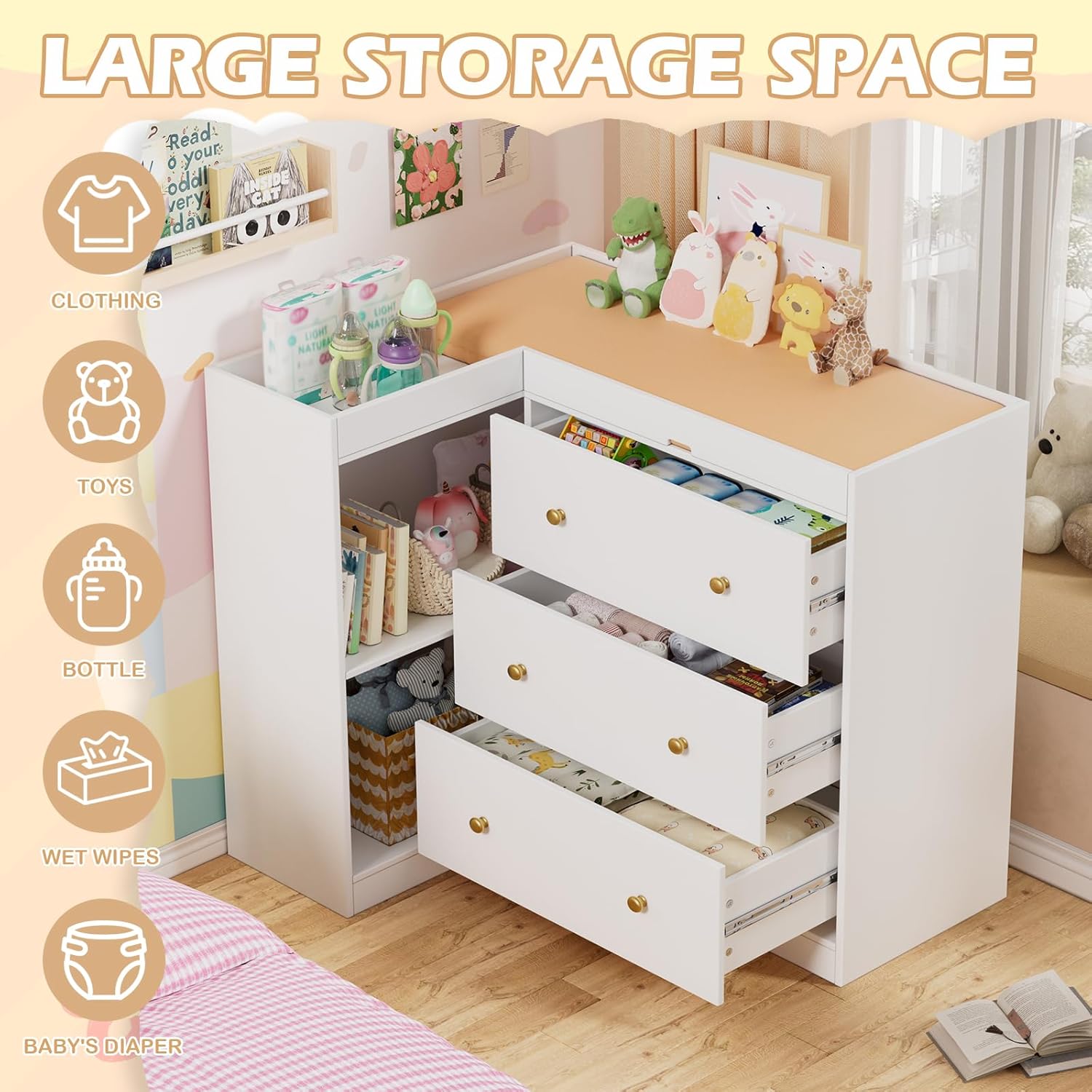 Corner Nursery Changing Table  - Baby Nursery Dresser 리뷰 및 가격