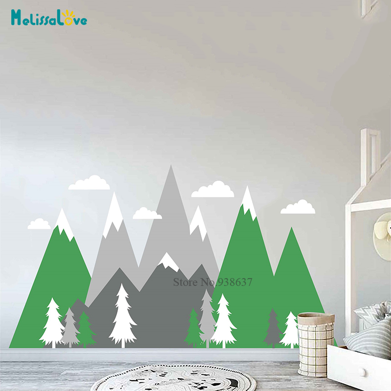 Nursery Adventure Mountain Mur - Baby Nursery Vinyl Wall Stickers 리뷰 및 가격