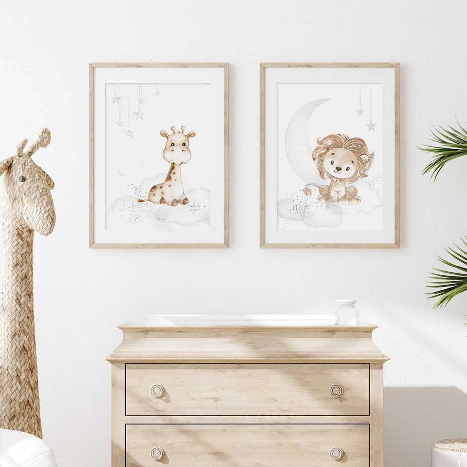 Cartoon Lion Elephant African  - Baby Nursery Animal Pictures 리뷰 및 가격