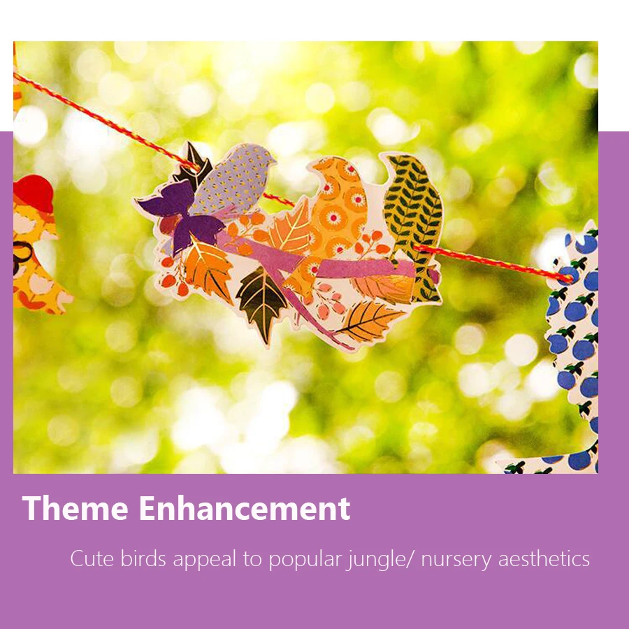 1.8m Bird Animal Party Banner  - Baby Nursery Garland 리뷰 및 가격