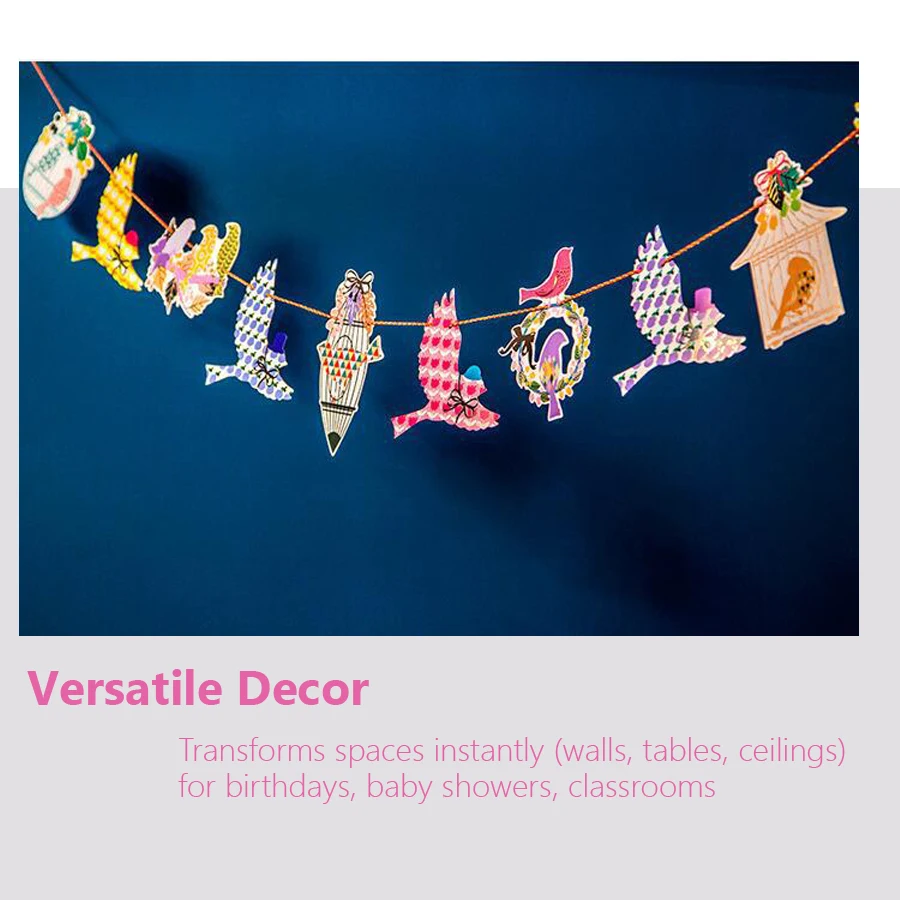 1.8m Bird Animal Party Banner  - Baby Nursery Garland 리뷰 및 가격
