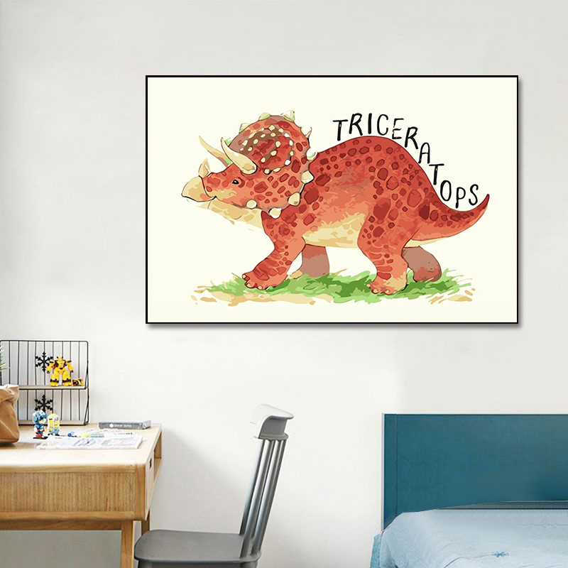 Watercolor Dinosaur Poster Nur - Baby Nursery Animal Pictures 리뷰 및 가격
