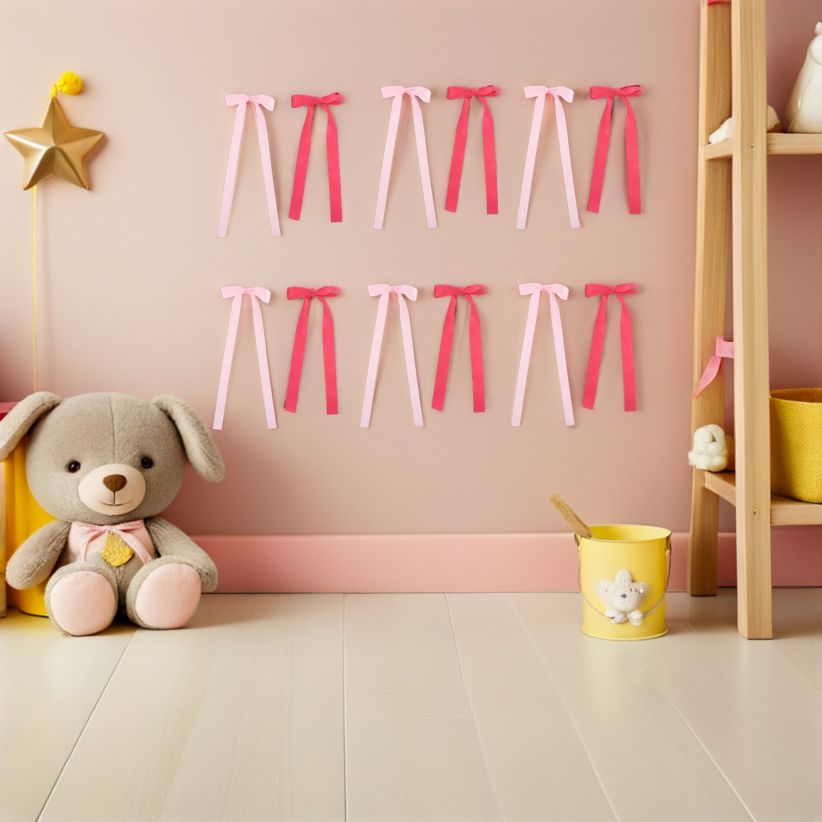 40Pcs Pink Satin Bow Wall Deco - Baby Nursery Garland 리뷰 및 가격