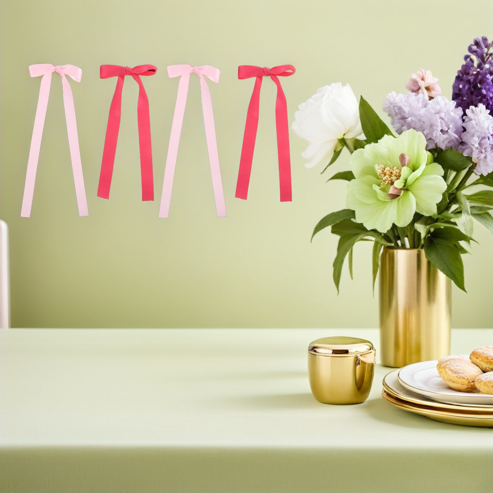 40Pcs Pink Satin Bow Wall Deco - Baby Nursery Garland 리뷰 및 가격