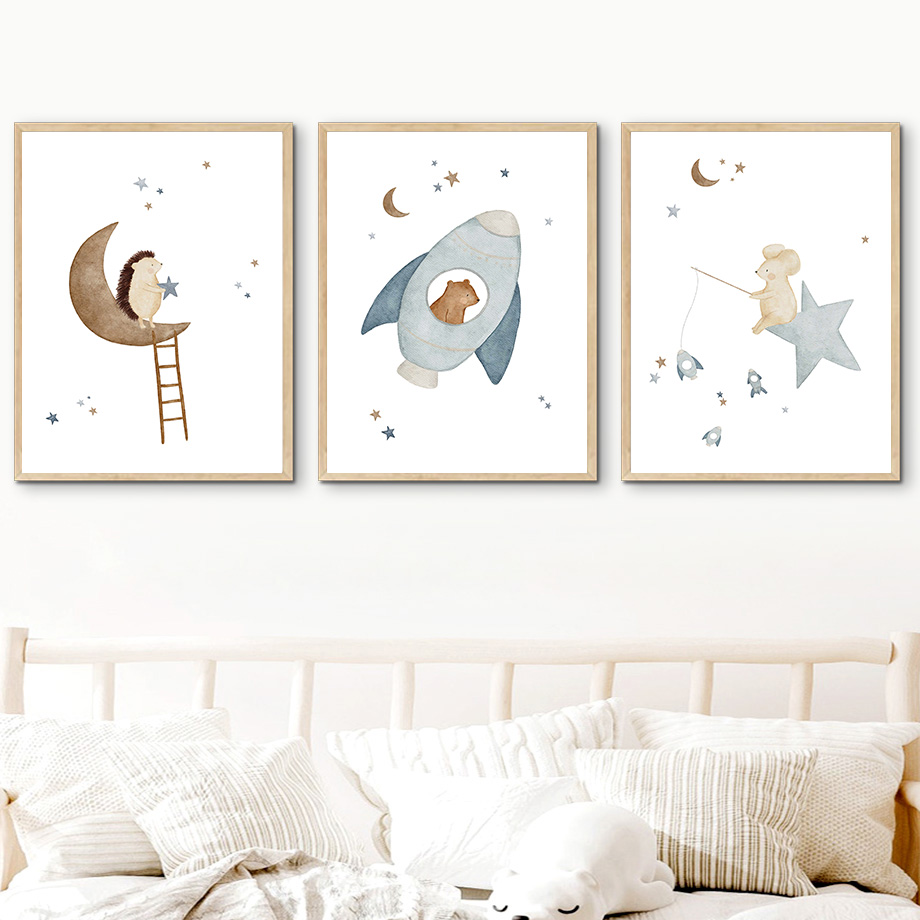 Cartoon Animals Nursery Wall A - Baby Nursery Animal Pictures 리뷰 및 가격