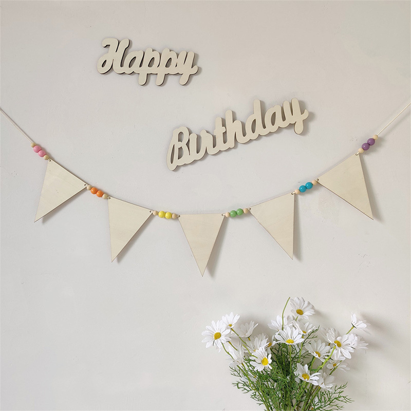 Baby Room Garland Wooden Trian - Baby Nursery Garland 리뷰 및 가격